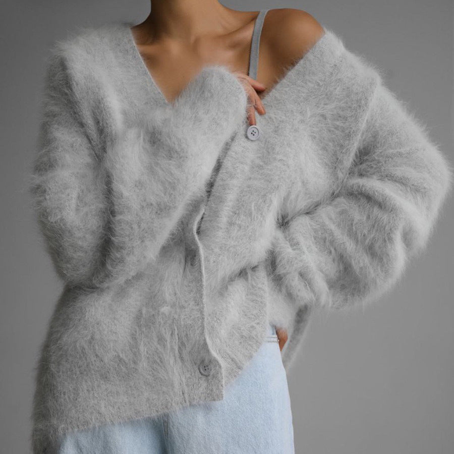 Dames Vest Zacht Gebreid V-hals Model