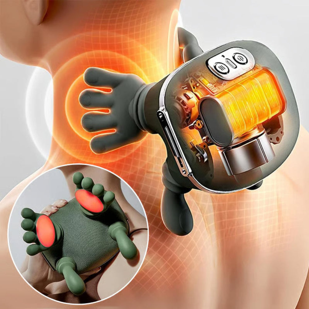 Nekmassageapparaat met Warmte en Vibratie – Draadloze Diepe Weefselmassage voor Nek, Schouders en Rug – Compacte Handheld Massage Trigger Point Shiatsu Elektrisch Ontspanningsmassage