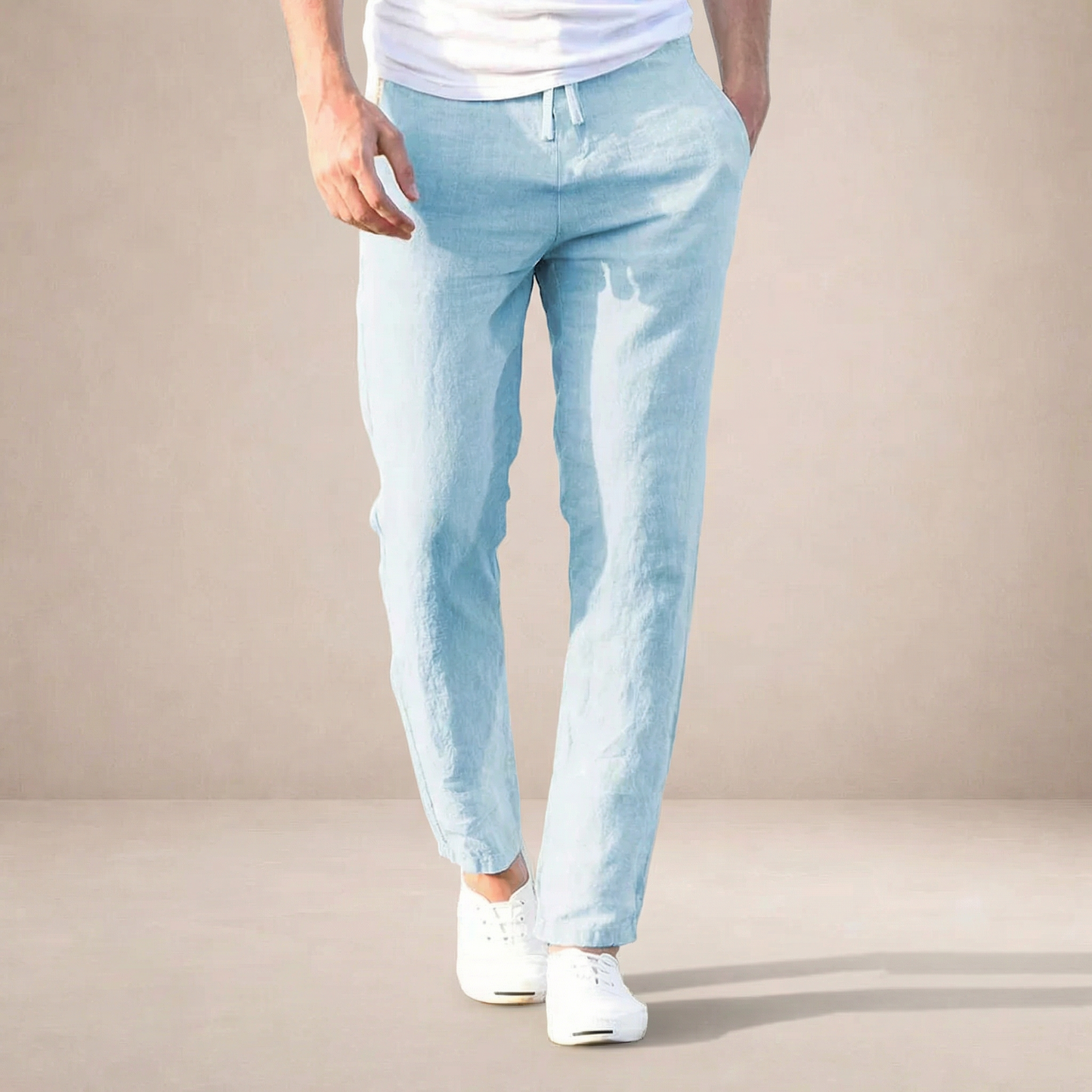 Linnen Zomerbroek Heren Elastisch Ademend Comfortabele Fit