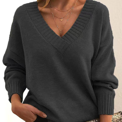 Dames Trui Gebreid V-hals Elegante Basisstijl