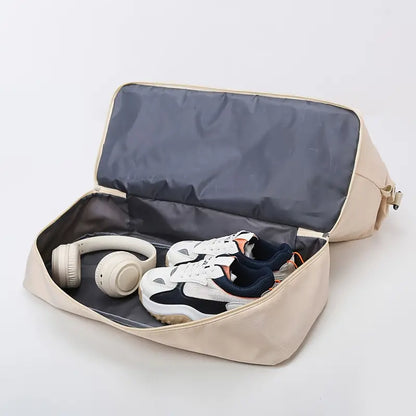 Handgemaakte Leren Reistas voor Weekendtrips Vliegtuigreizen Sportschoolbezoek Compacte Duffeltas Vintage
