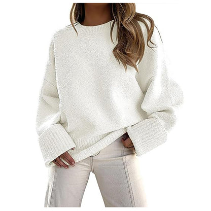 Dames Trui Zacht Oversized Ronde Hals