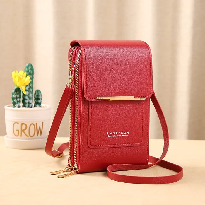 Dames Schoudertas met Telefoonvak en Antidiefstal – Compacte Crossbodytas PU Leer Groen Roze Zwart Grijs Blauw Rood Bruin – Veilige Handtas Portemonnee