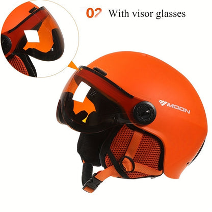 Skihelm PC+EPS Zwart met Vizier Verstelbaar Wintersport Ski Snowboard Beschermhelm met Afneembare Onderdelen