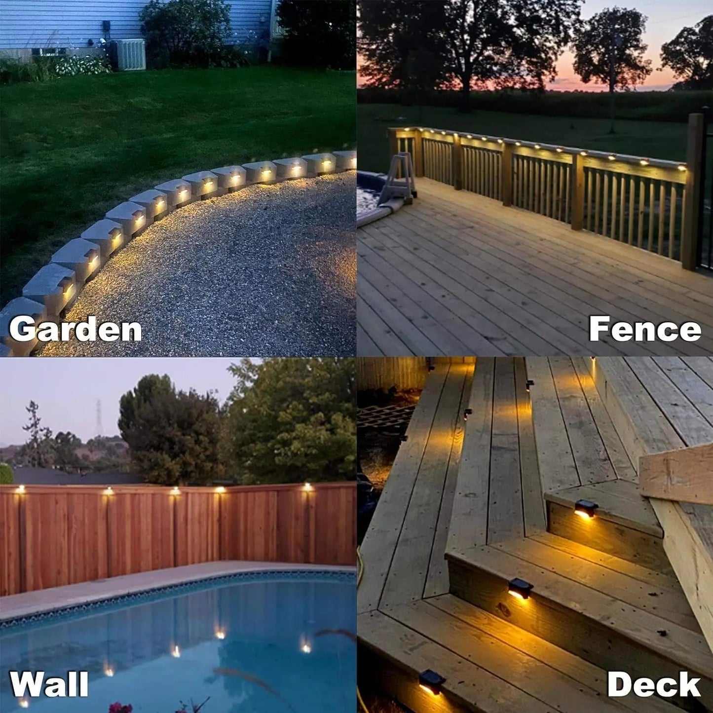 Solarlampen Buiten Set 4 Stuks ABS IP65 Warm Wit Bewegingssensor Terras Oprit Tuin Automatisch Zonne-energie Kabellos Wandlamp Buitenlamp