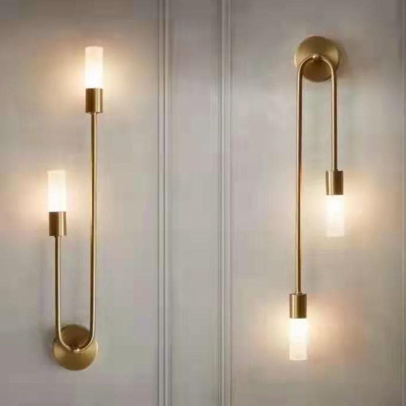 Gouden Wandlamp 2-Lichts Sticks – Moderne LED Verlichting voor Woonkamer en Slaapkamer