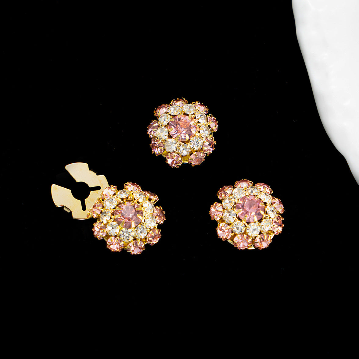 Dames Sierknopen met Steentjes Glitter Luxe Look