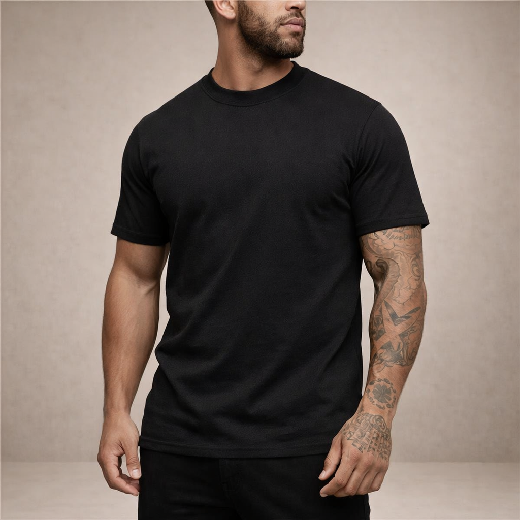 Heren T-shirt Slim Fit Ronde Hals Kort Mouwen - StudioMarella