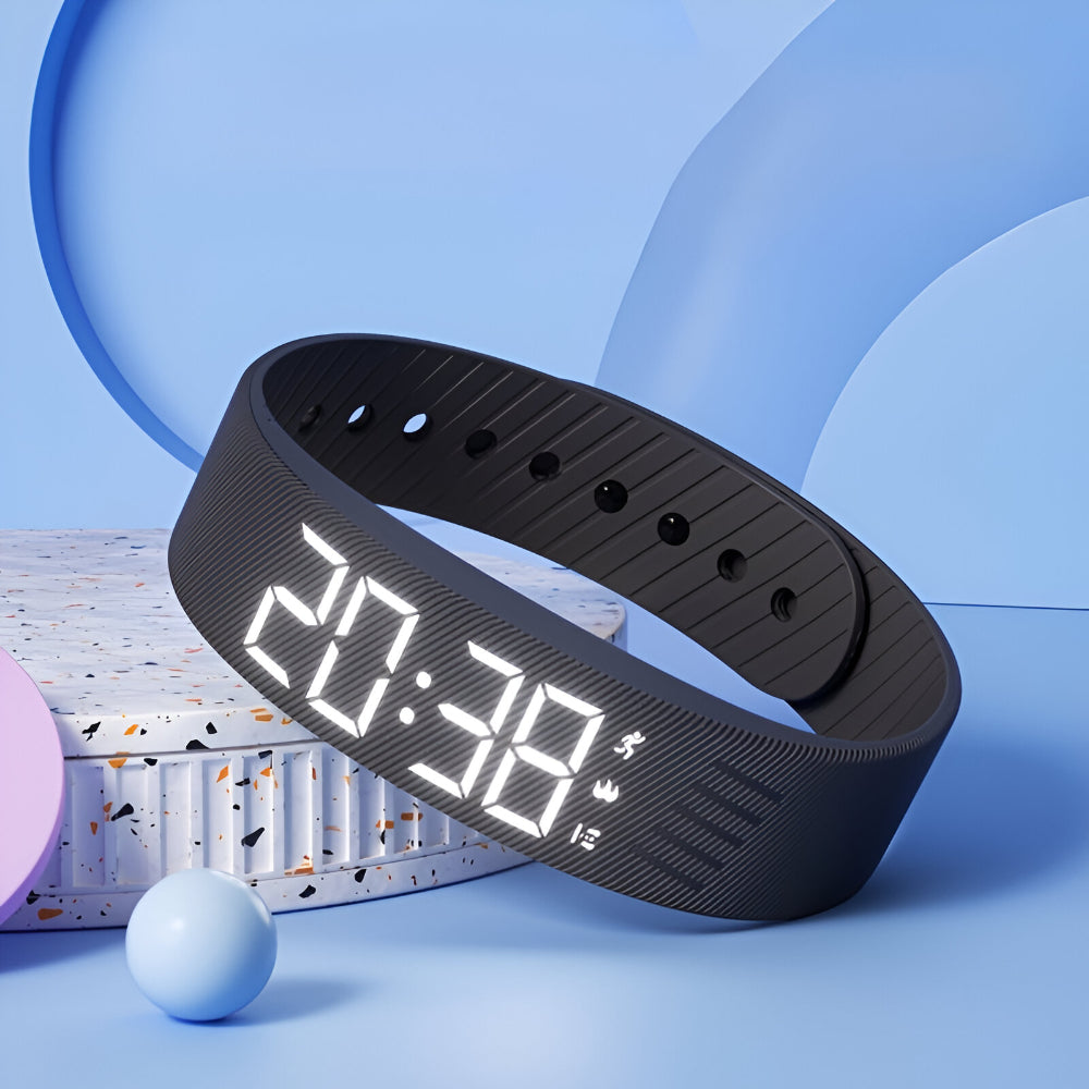 Digitaal LED Sporthorloge met Siliconen Band Waterdicht Licht Dames Heren Unisex Training Fitness Dagelijks Gebruik USB Oplaadbaar