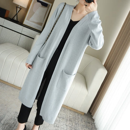 Dames Gebreide Vest Lange Stijl Trendy Kleding