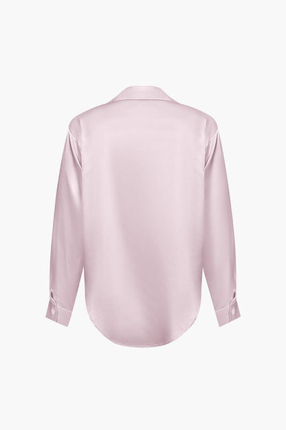 Vrouwelijke Blouse van Satijn Lang Mouw Elegant Model