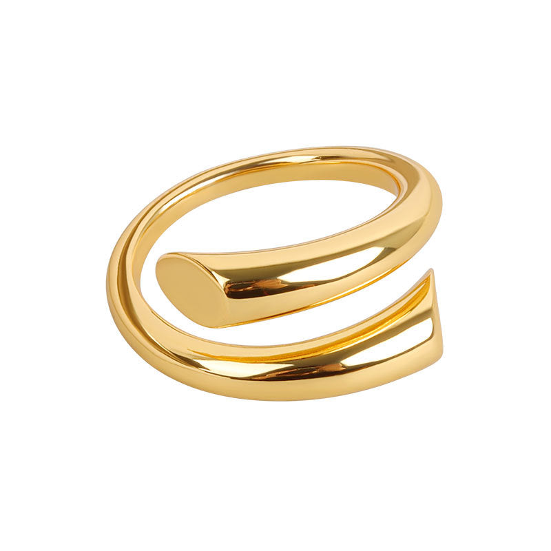 Zilveren Open Ring Geometrisch Design voor Dames