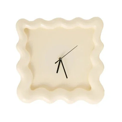 Wandklok Wit Golvend Frame 30cm Minimalistisch ABS Woonkamer Slaapkamer Modern