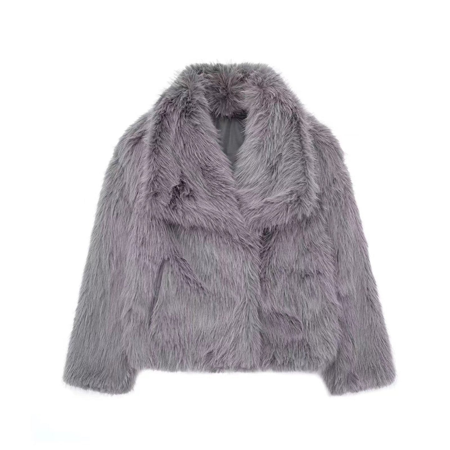 Dames Faux Fur Jas Kort Zacht Oversized