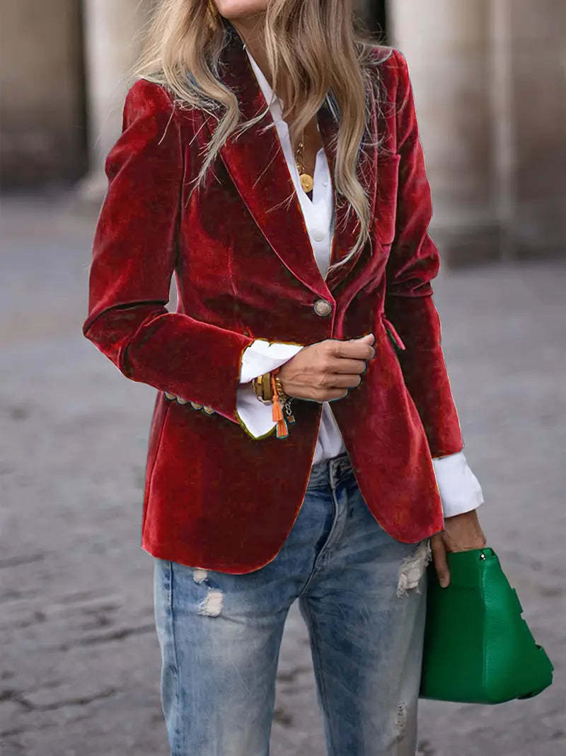 Dames Blazer Fluwelen Stijlvol en Trendy