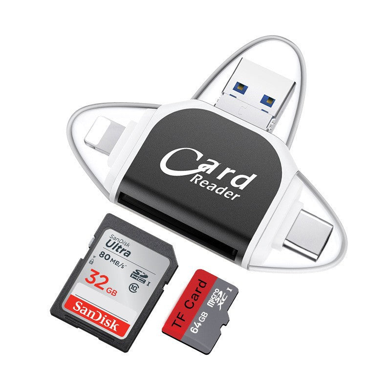 Kaartlezer 4 In 1 USB C Lightning SD Micro SD USB 3.0
