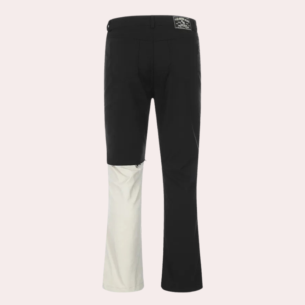 Heren Ripped Jeans Elastisch Met Contrasterende Strepen