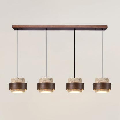 Ascend Retro Stenen Wabi-Sabi Hanglamp Travertijn Hout LED GX53 Eetkamer Verlichting Modern Minimalistisch