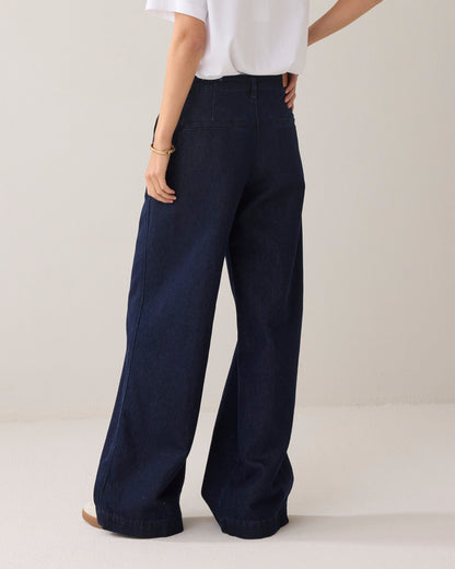 Vrouwen Jeans Set Wijdvallend met T-shirt Comfortabel