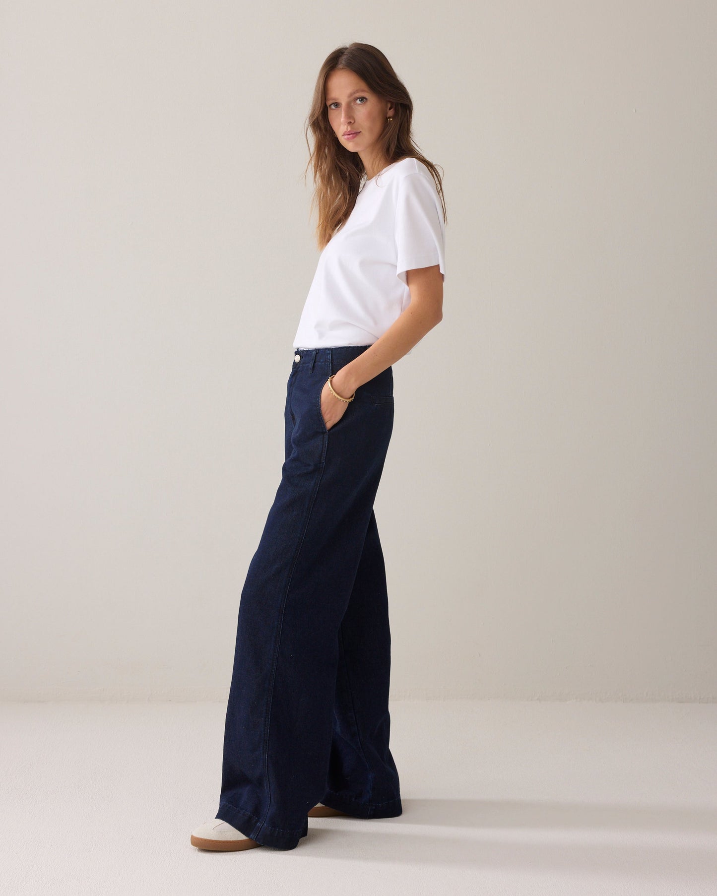 Vrouwen Jeans Set Wijdvallend met T-shirt Comfortabel