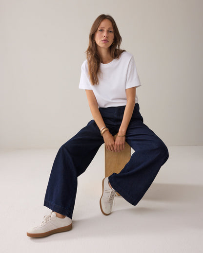 Vrouwen Jeans Set Wijdvallend met T-shirt Comfortabel