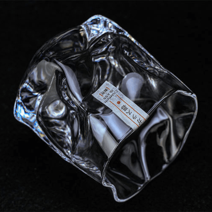 Geslepen Whiskyglas met Gerimpeld Reliëf in Kristal | 300ml Tumbler voor Spirits & Likeur | Premium Japanse Slijptechniek met Houten Presentatiebox