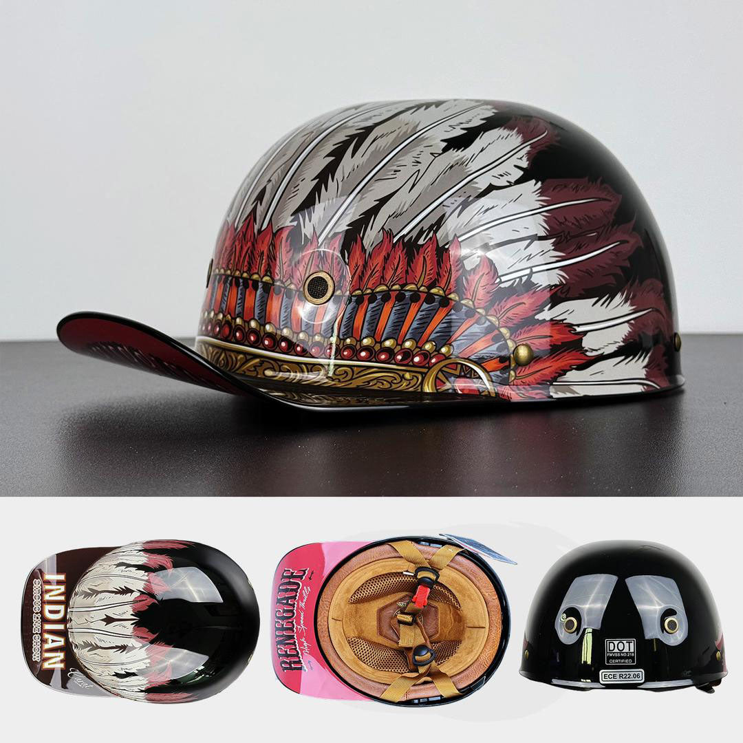 Motorhelm Halfopen Baseball Stijl DOT ECE Gecertificeerd Dagelijks Rijden Veiligheid Comfort Bescherming
