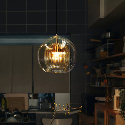 Hanglamp Glas Rond Transparant Amber G4 LED Modern 1-Lichts