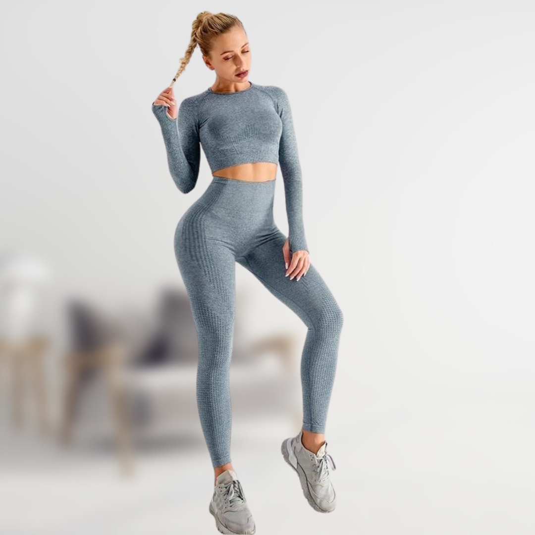 Dames Sportoutfit 5-Delig Set met Tops en Hoge Broeken - StudioMarella