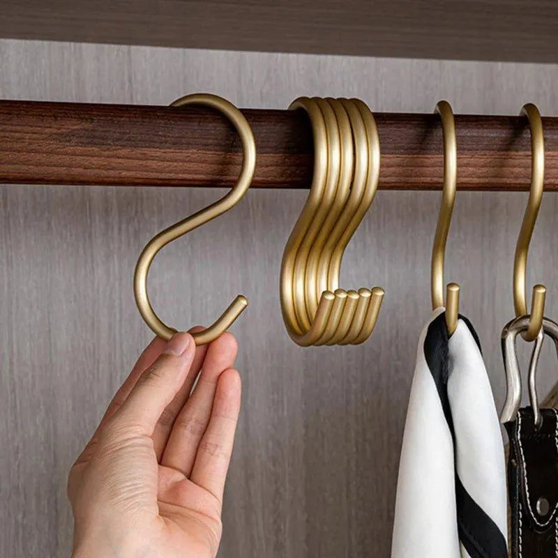 Metalen S-Vormige Kledinghangers - Set van 5 Luxe Haakhouders in Goud of Zilver voor Optimale Kledingkastorganisatie