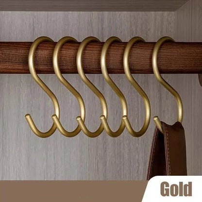 Metalen S-Vormige Kledinghangers - Set van 5 Luxe Haakhouders in Goud of Zilver voor Optimale Kledingkastorganisatie