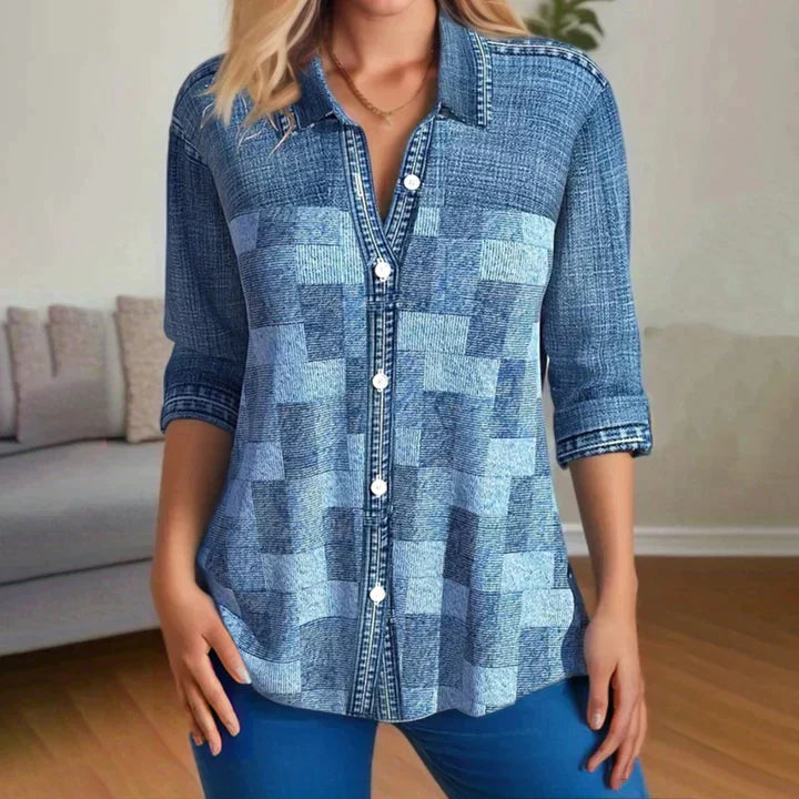 Vrouwelijke Blouse Karo Retro Look - StudioMarella