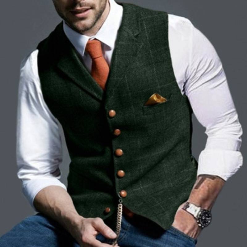 Heren Gilet Klassieke Vintage Look