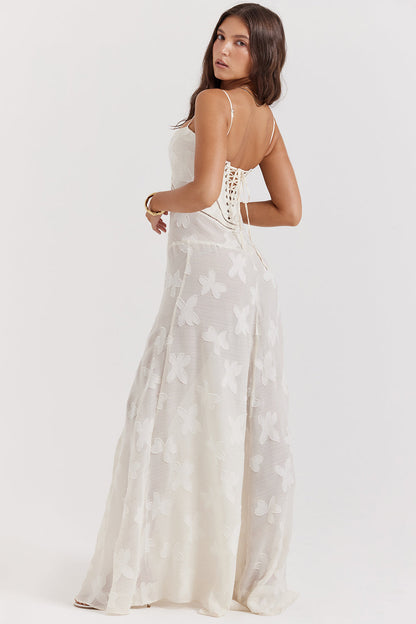 Elegante Maxi Jurk Geborduurd voor Vrouw