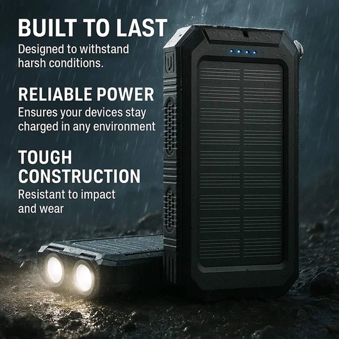 Zonnepaneel Powerbank Met 500.000mAh Capaciteit, Dubbele USB Poorten En Waterdichte Behuizing Voor Outdoor En Noodstroom