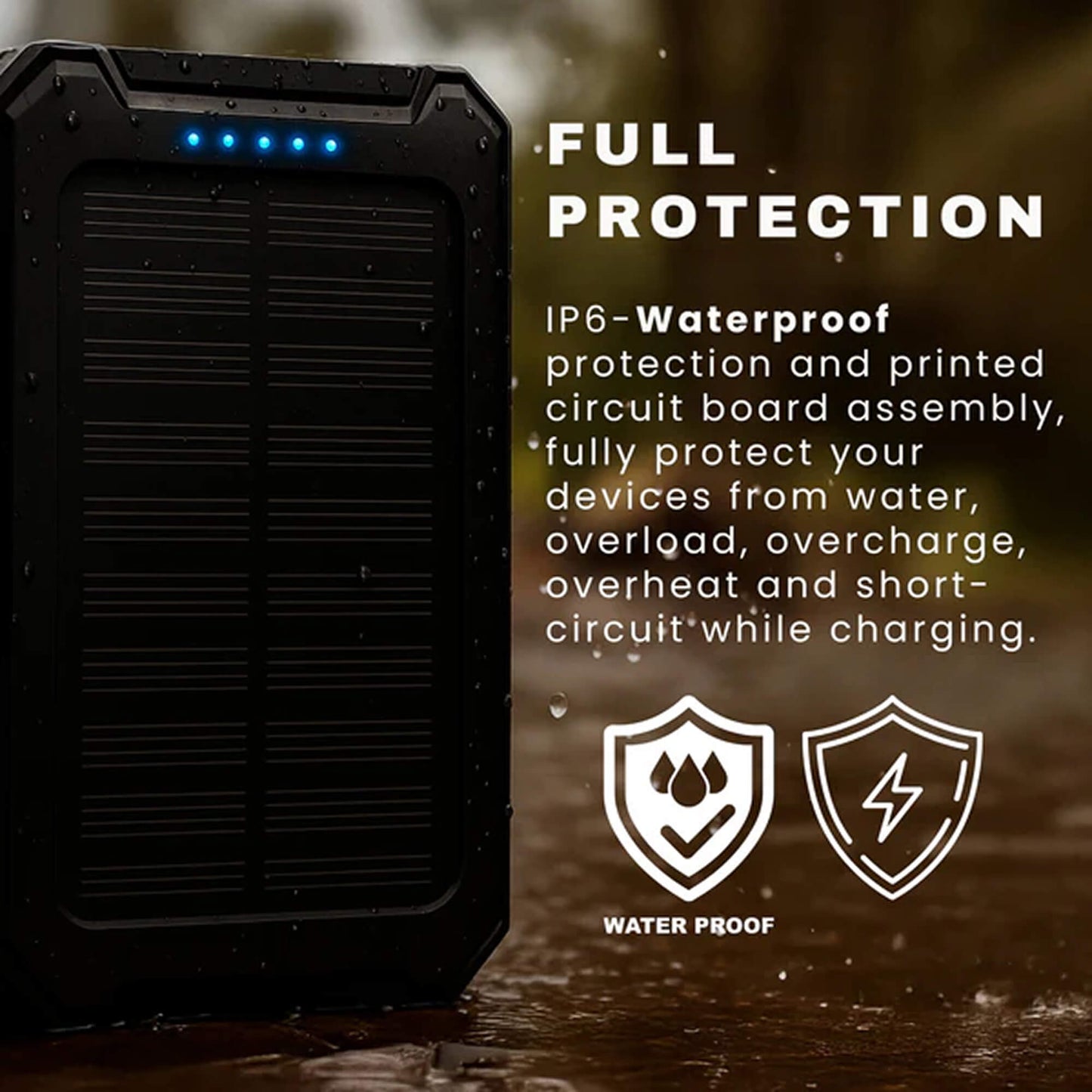 Zonnepaneel Powerbank Met 500.000mAh Capaciteit, Dubbele USB Poorten En Waterdichte Behuizing Voor Outdoor En Noodstroom