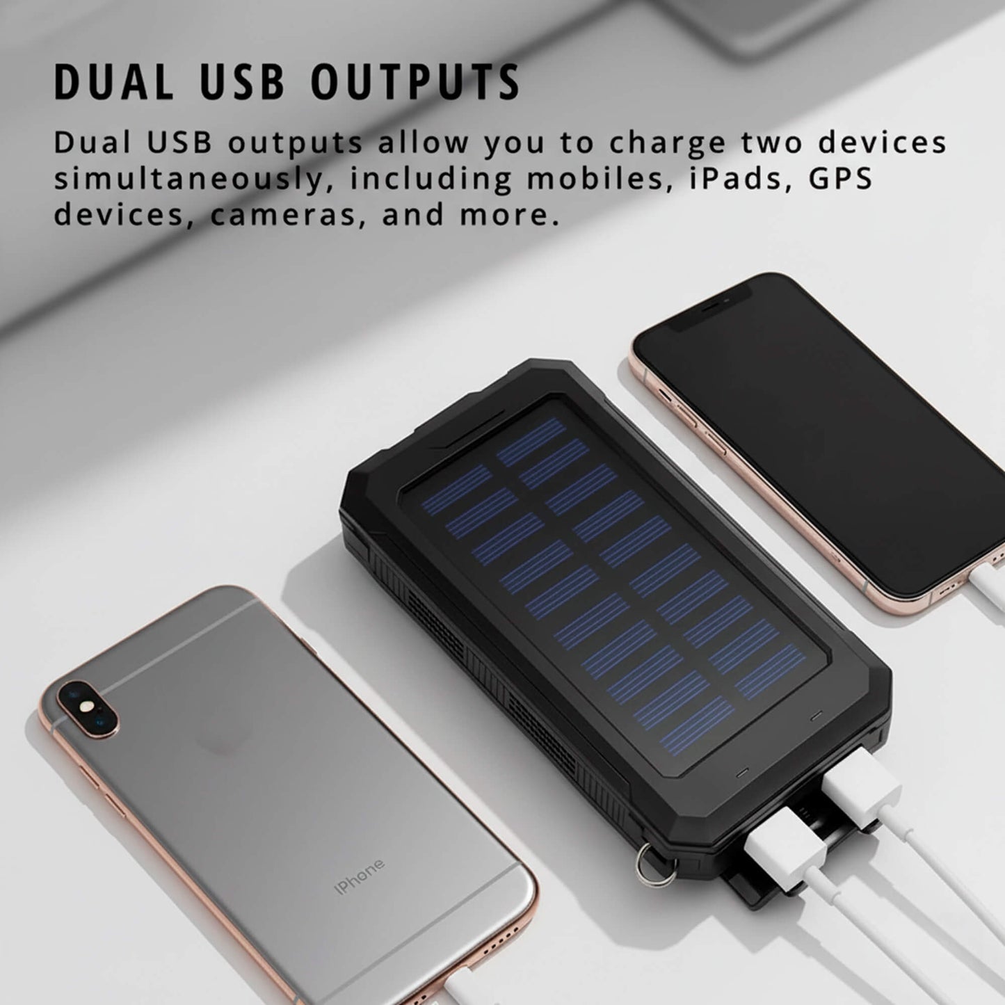Powerbank Zonnepaneel Noodstroom 500000mAh Waterdicht Dual USB LED Zaklamp voor Stroomuitval Thuis