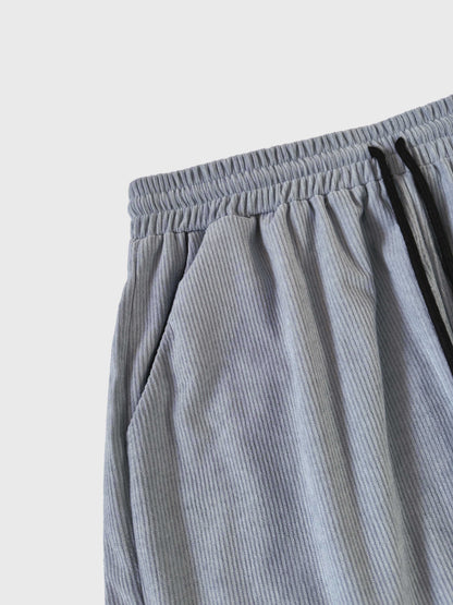 Korte Mouw Hemd Licht Rekbaar Zomer Effen Kleur Corduroy Casual