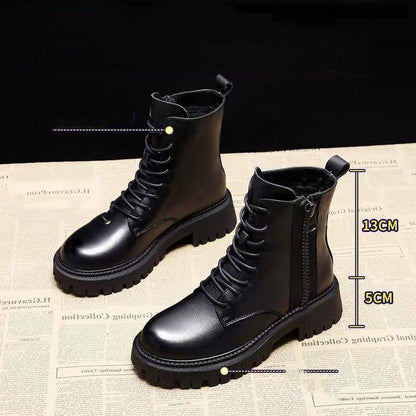 Dames Winterlaarzen Stevige Comfortabele Chunky Boots met Veters
