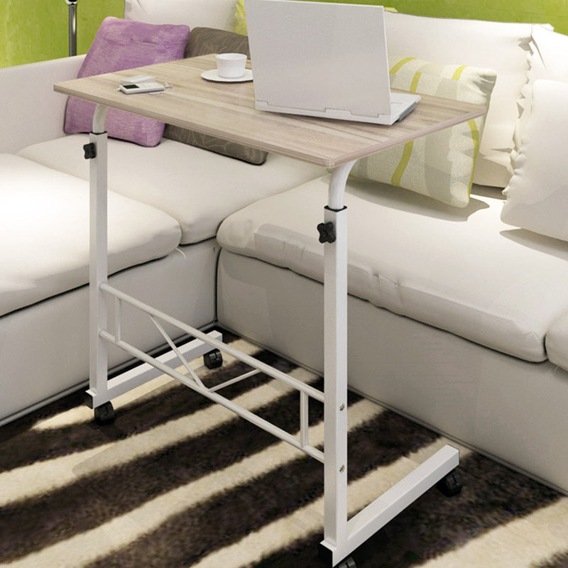 Verstelbare Laptoptafel Op Wielen Wit Staal Hout Hoogte Instelbaar Sofa Bijzettafel