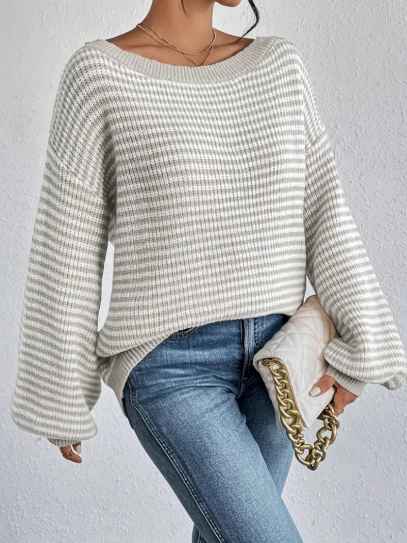 Casual Gebreide Trui Lage Schouders voor Dames - StudioMarella