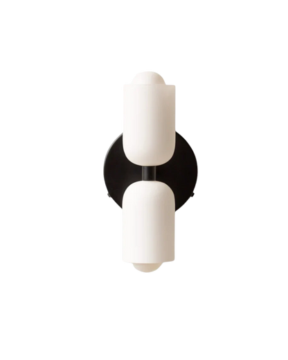 Sansoti | Wandlamp met Dubbele Glazen Kappen voor Slaapkamer en Woonkamer – E27 Wandverlichting