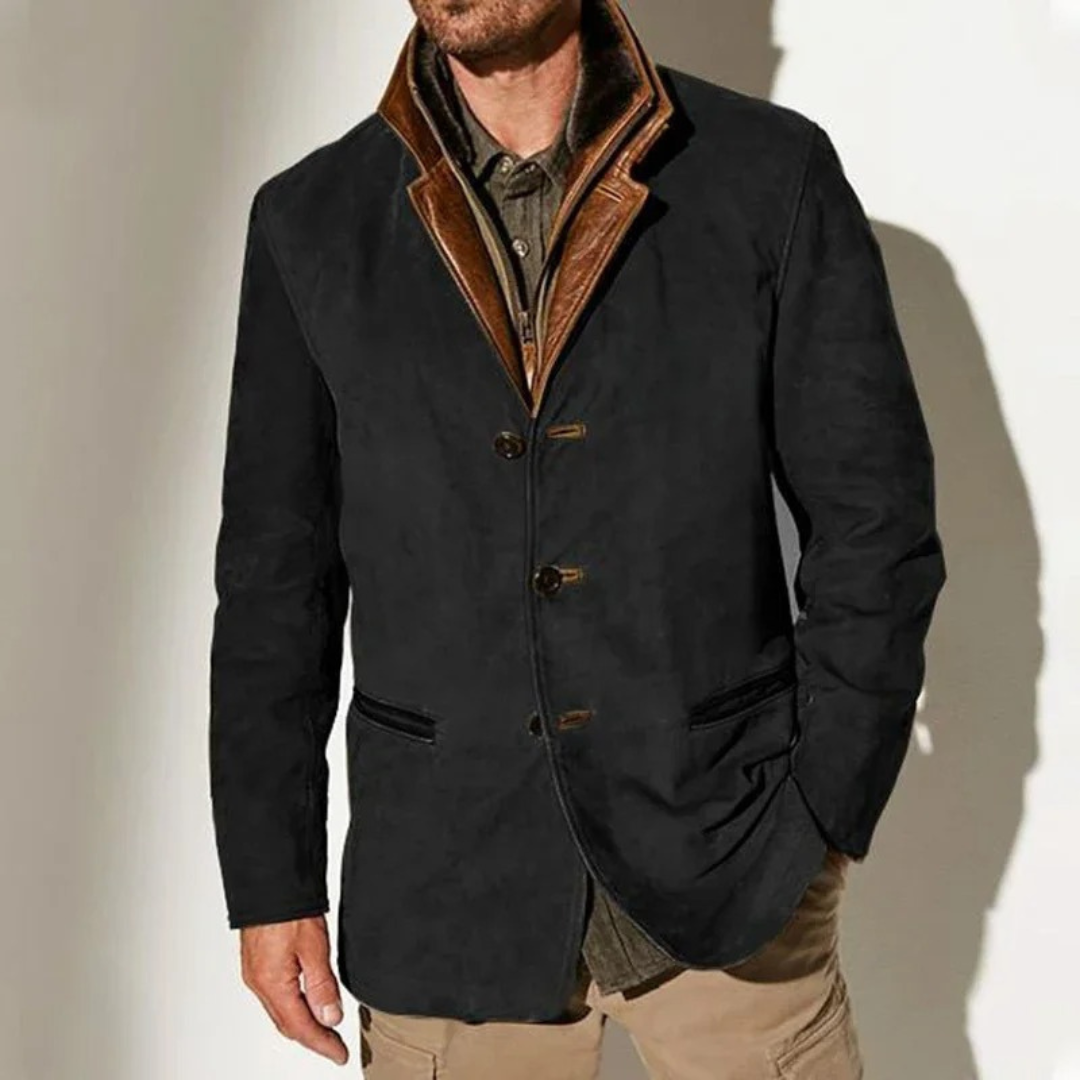 Heren Blazer Suède Donkerbruin Elegant Model