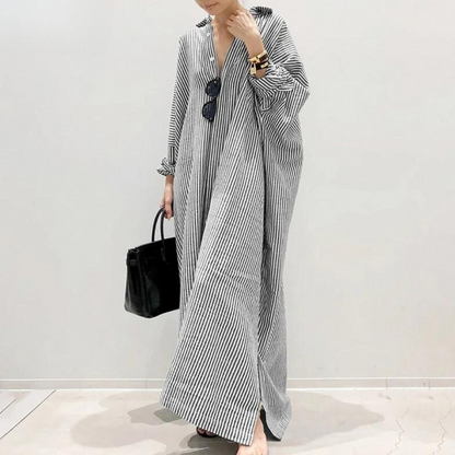 Gestreepte Overhemdjurk Dames Comfortabel Oversized