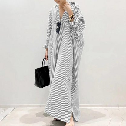 Gestreepte Overhemdjurk Dames Comfortabel Oversized