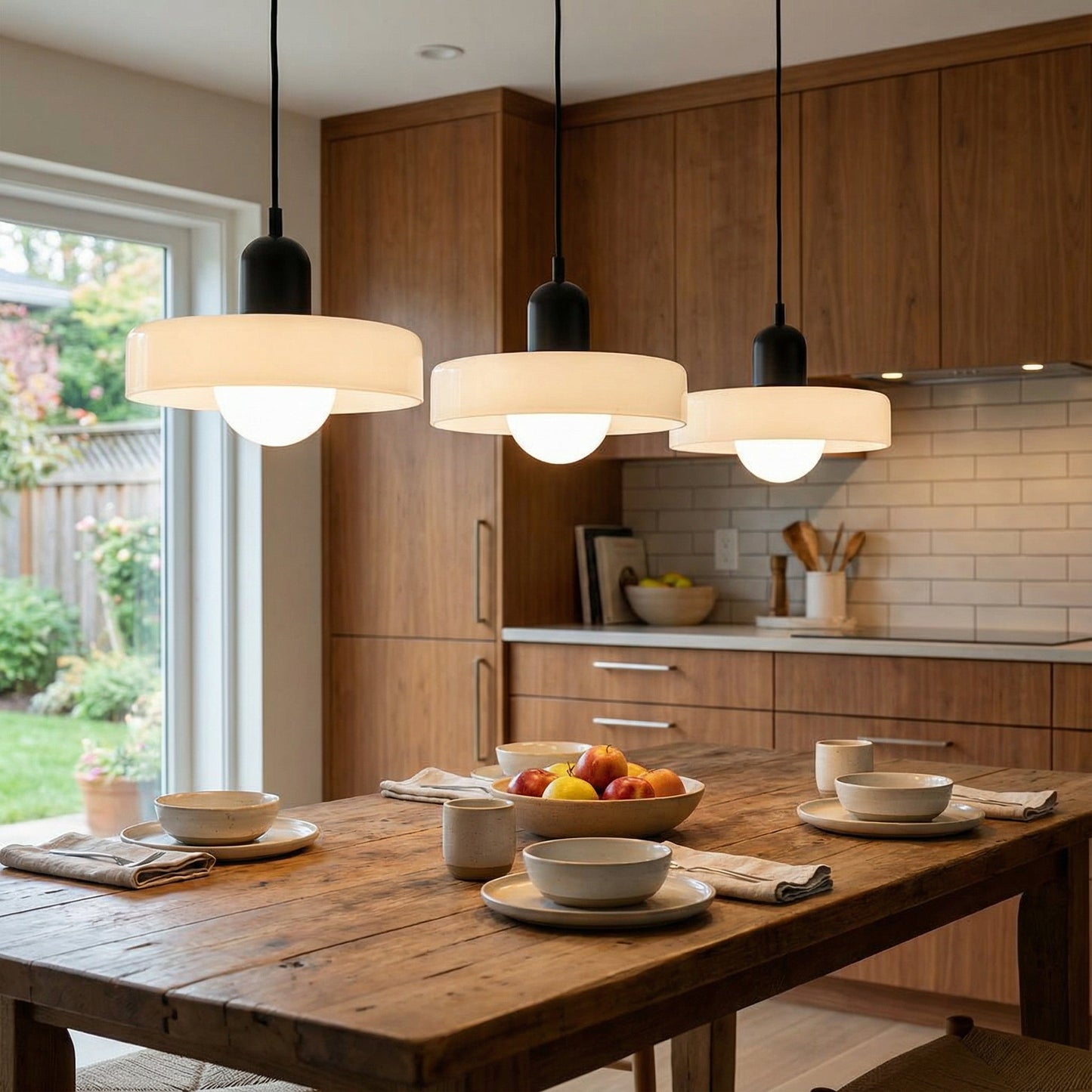 3-kops Bauhaus hanglamp glas G9 warm wit eetkamer verlichting modern design plafondlamp gekleurd glas