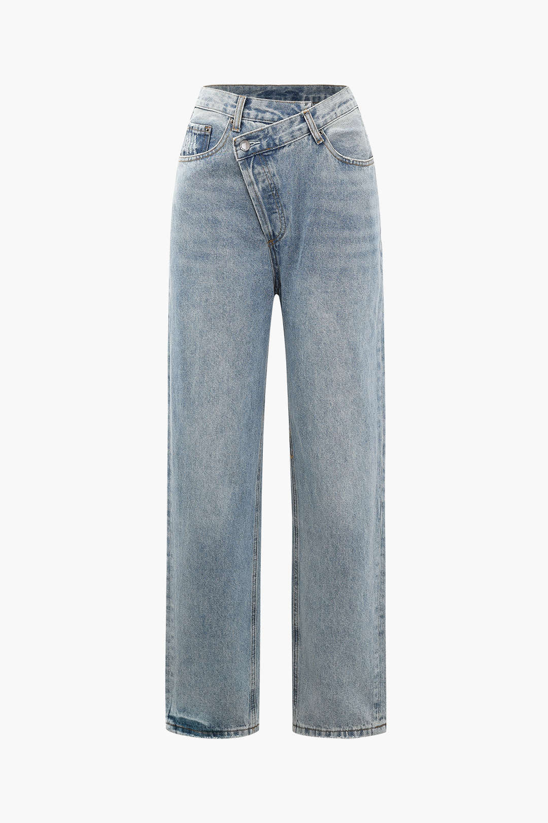 Dames Skinny Jeans Asymmetrische Taille Slanke Fit - StudioMarella