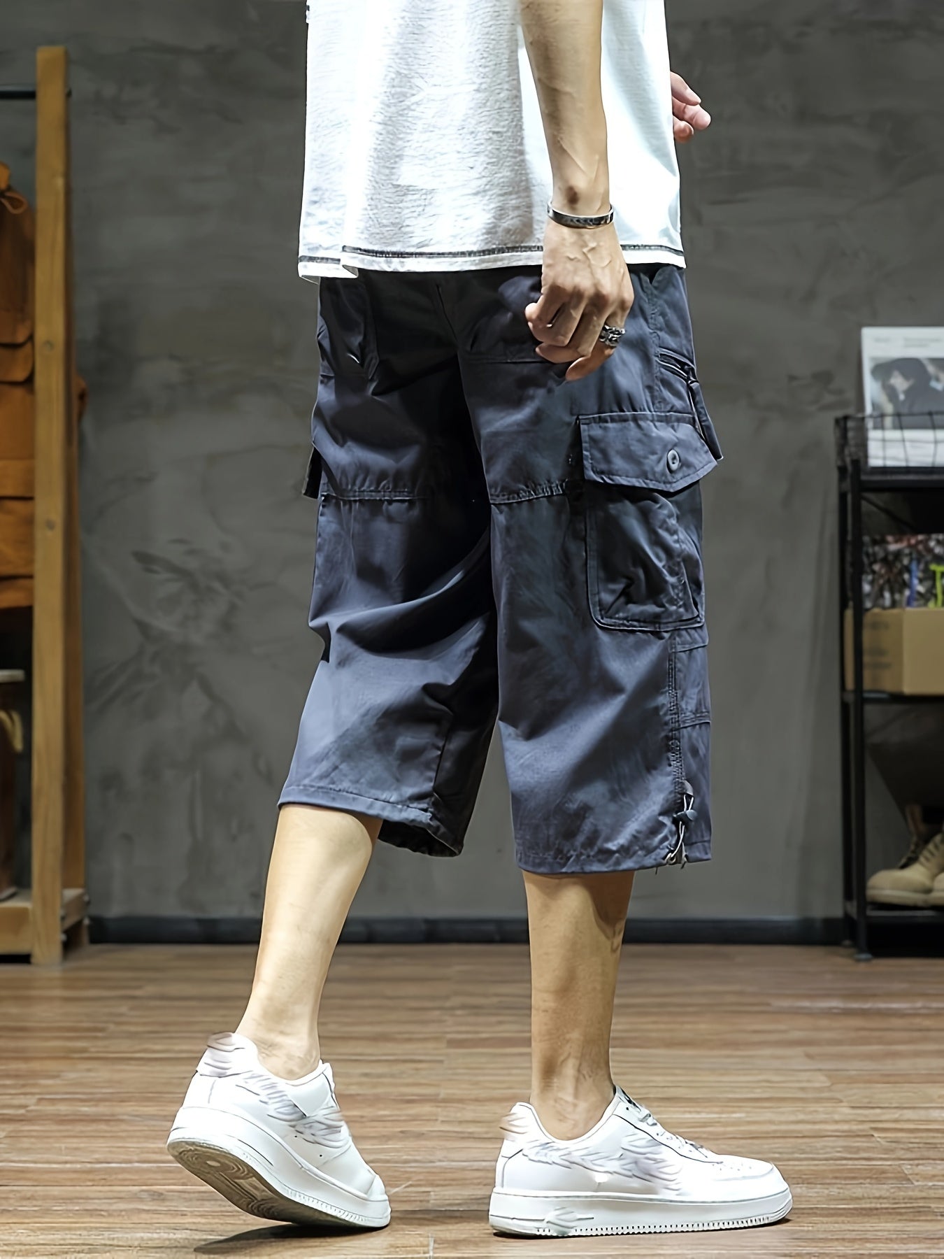 Heren Cargo Broek 3/4 Lengte Zomer Comfortabele Broek