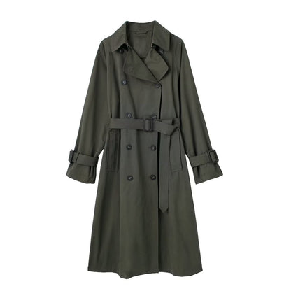 Dames Trenchcoat Lange Voorjaarsjas met Ceintuur Trendy Look