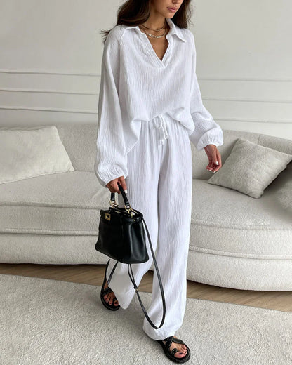 Venus Jurk - Elegante Tweedelige V-Hals Jurk Set